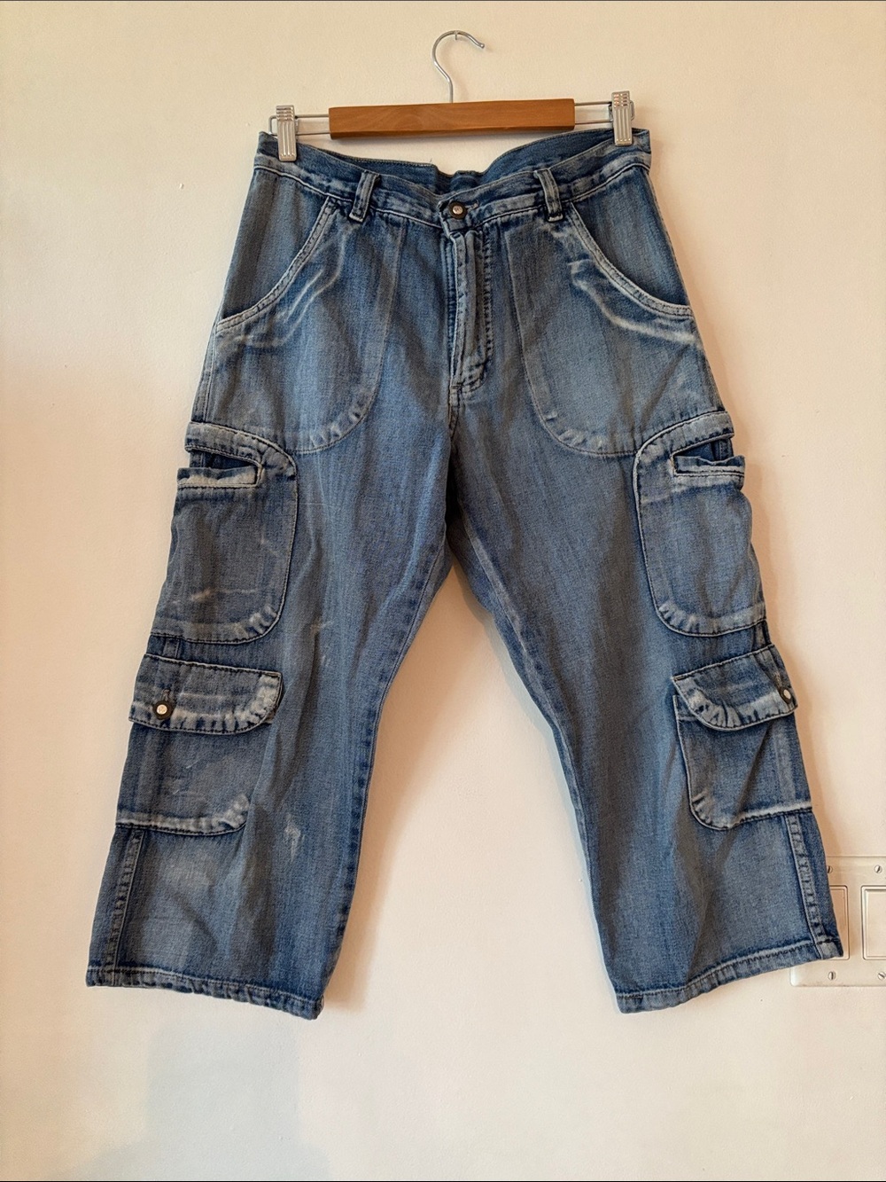 Blue Cargo Denim jorts